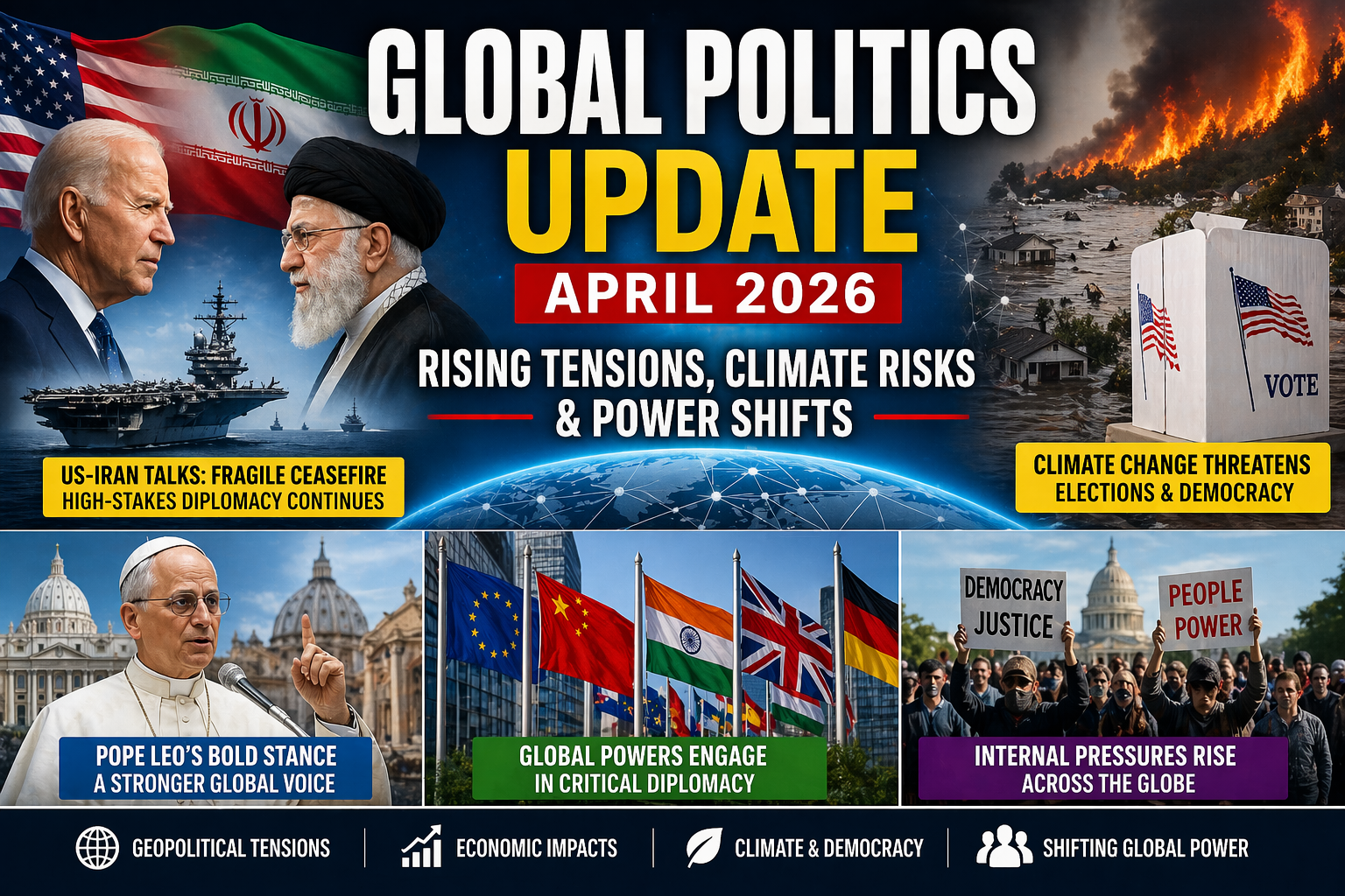 Global Politics Update (April 2026): Rising Tensions, Climate Risks & Power Shifts